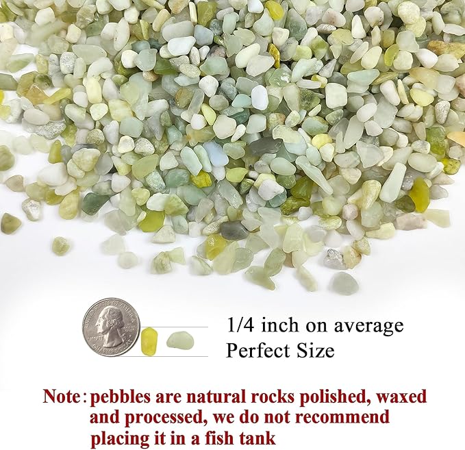 FANTIAN 10 lbs Pebbles for Landscaping, 1/4 Inch Polished Green Pea Gravel - Image 2