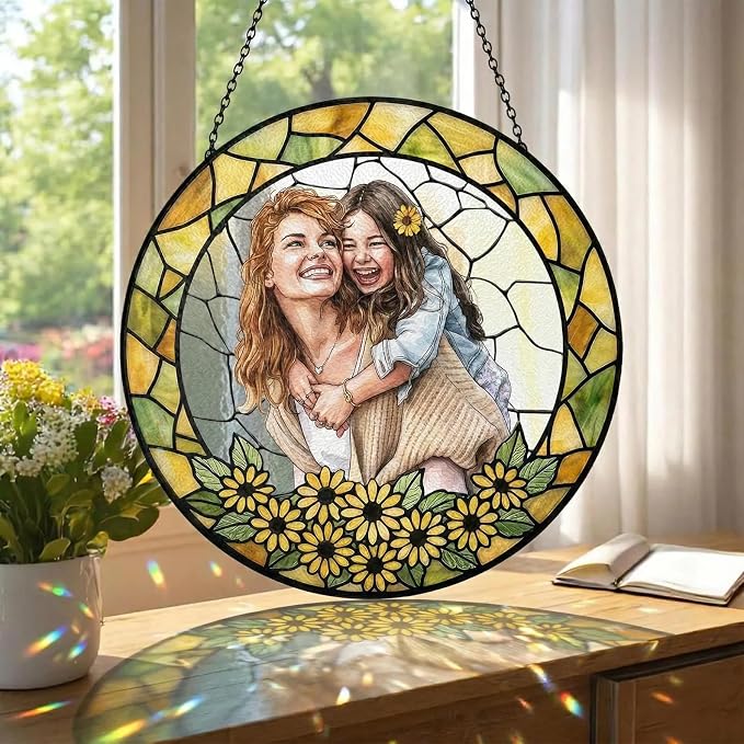 Personalized Family Stained Glass Sun Catcher, Custom Family Photo Window - Image 4