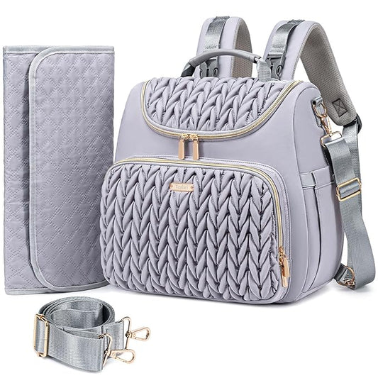 4 in 1 Convertible Diaper Bag Backpack,Waterproof Baby Diaper Bag with Changing Pad,Converts into Baby Tote Bag,Diaper Backpack,Stroller Bag and Crossbody Diaper Bag