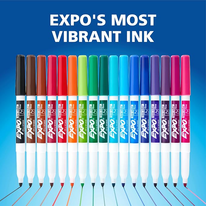 EXPO Dry Erase Markers, Low Odor Ink, Fine Tip, Organization, Essential Supplies - Image 8