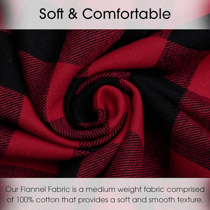 Pico Textiles 6 Yards Bolt Red and Black Buffalo Plaid Checkered Flannel Fabric - Image 2