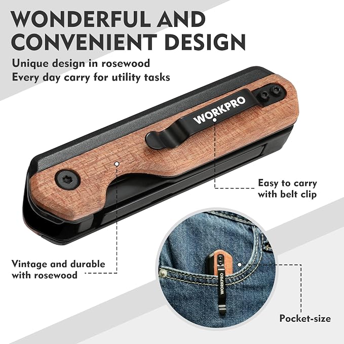WORKPRO 2-in-1 Folding Knife/Utility Knife - Image 7