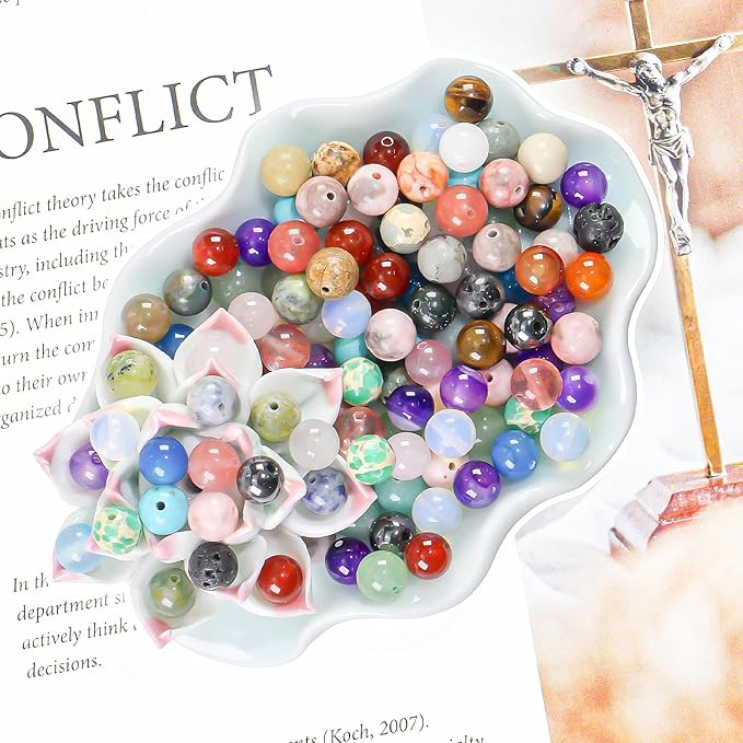 8mm Bulk Natural Crystals Assorted Stone Beads - Image 3