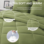 Love's cabin California King Comforter Set Olive Green, 7 Pieces California - Image 5