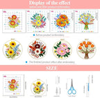 Zhenqing 4-Piece Floral Cross Stitch Kit - Image 5