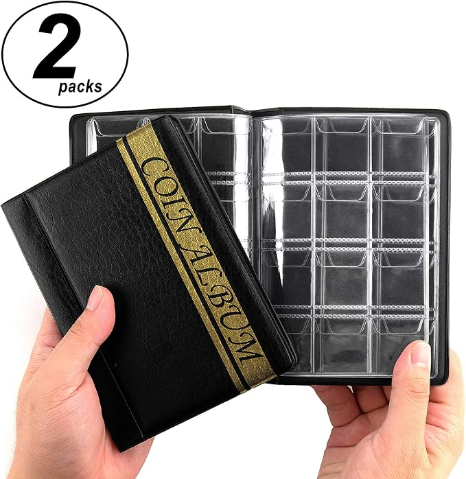 2 Pack of 120 Pockets Coin Album, 4.4 x 6.1 Handy Souvenir Penny Book, Coins - Image 8