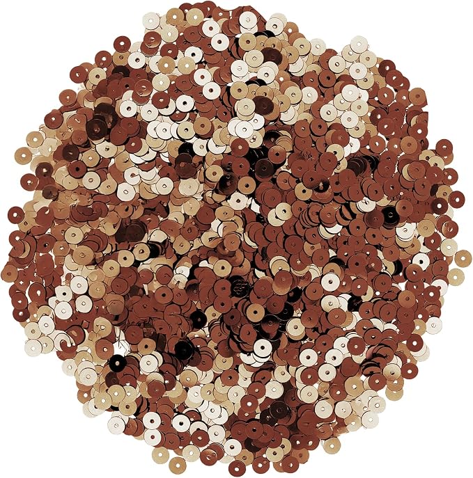 Mandala Crafts 6mm Flat Round Brown Sequins - Image 2