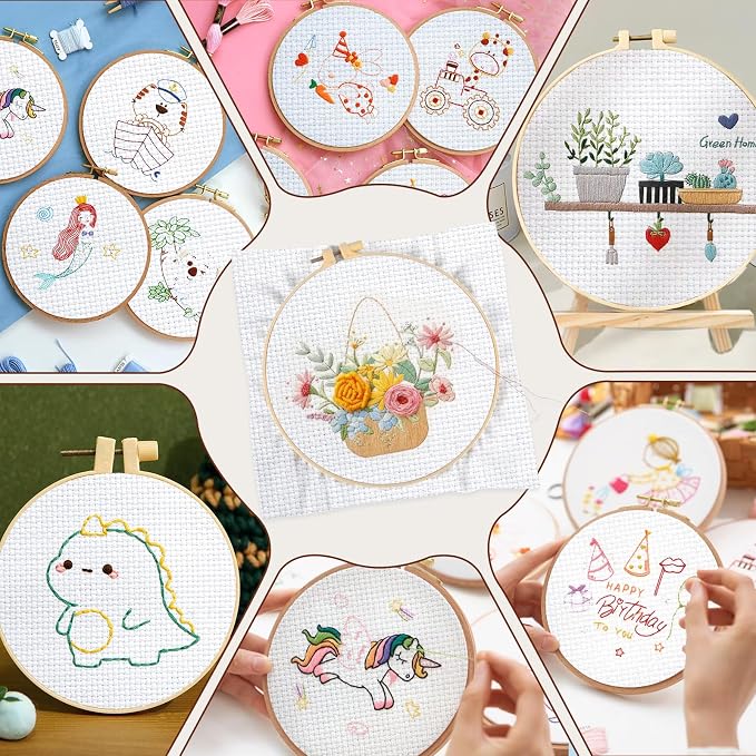 10 PCS White Aida Cloth 14 Count Cross Stitch Fabric | Pre-Cut Squares Fabric - Image 6