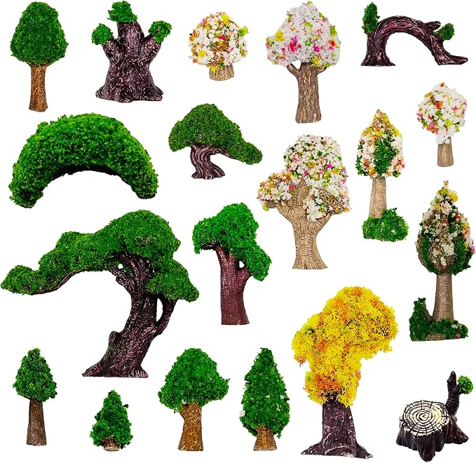 Cayway 19 PCS Miniature Fairy Garden Tree Plant Ornament, Mixed Model Trees by Cayway