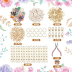 HOMAR 348Pcs DIY Keychain Making Bag Charm Jewelry Chain Making 70 Flower - Image 2