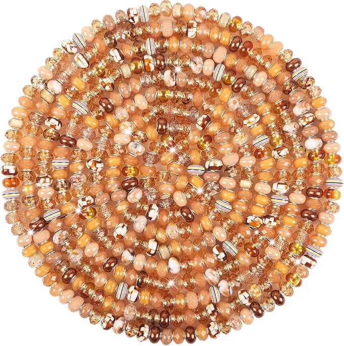 Large Hole Beads Spacer Beads Brown Assorted European Craft Big Beads Large by BRACELETMAKINGKIT