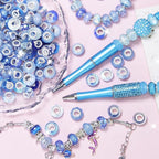 60Pcs Large Hole Beads Spacer Beads Blue Assorted European Craft Big Beads - Image 3