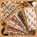 HunnmingRe 20 Pcs 10''x10'' Western Halloween Quilting Fabric Square Cowboy - Image 3