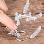 OIIKI 150Pcs Clear Acrylic Keychain Connector Snap Tabs, Plastic Keychain Clips - Image 4