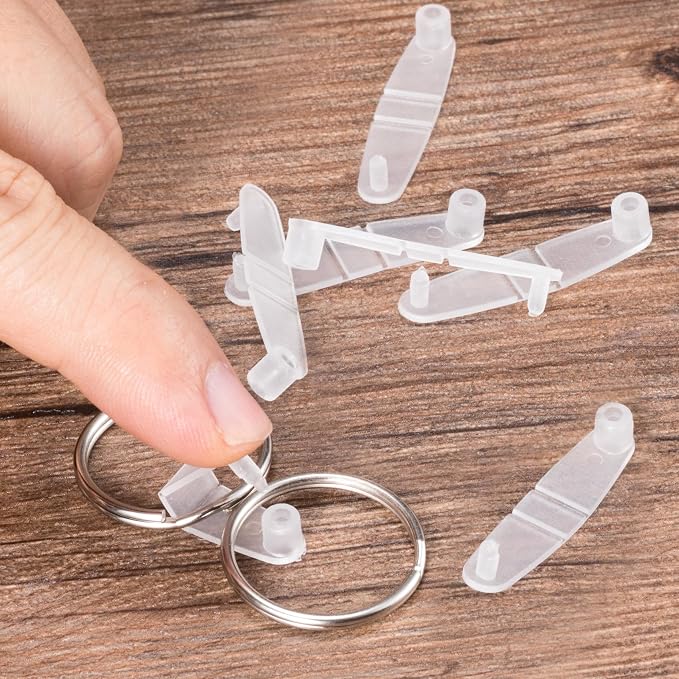 OIIKI 150Pcs Clear Acrylic Keychain Connector Snap Tabs, Plastic Keychain Clips - Image 4