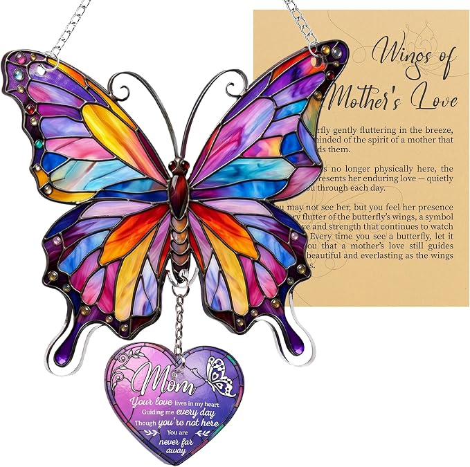 Memorial Gifts for Loss of Mom, Butterfly Mom Memorial Ornament, UV Printed by BobbyCreativity