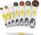 Spring Chef Yellow Stainless Steel Magnetic Measuring Spoons Set of 8 - Image 9
