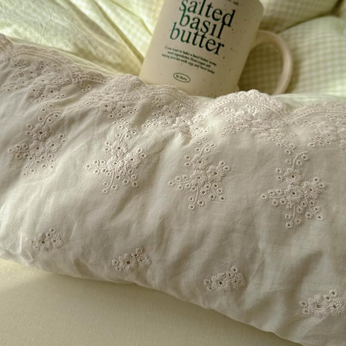 mixinni Green White Gingham Duvet Cover Twin XL Size - Image 8