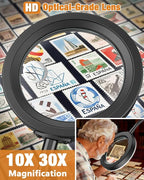 30X 10X Magnifying Glass with Light and Phone Holder, 5 Color Modes Stepless - Image 2