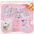 Lezmarket 3500 Pcs Gems for Kids Crafts, 10 Sheets Self Adhesive Jewels Stickers - Image 2