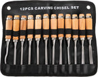 Dicunoy 12 PCS Wood Carving Tools, Gouges Woodworking Chisels, Full Size Wood - Image 5