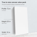 PHOENIX Long Stretched Canvas for Painting 10x20 Inch/6 Value Pack, 8 Oz Triple - Image 3