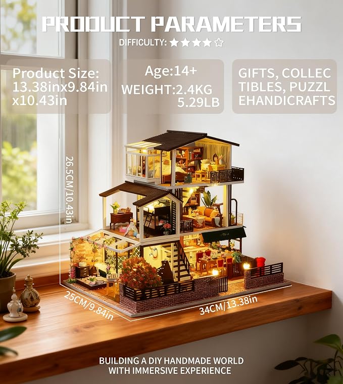 Spilay DIY Miniature House Kit for Adults, Miniature Dollhouse Kit | - Image 5