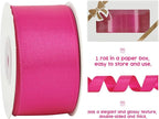 HUIHUANG Hot Pink Wired Ribbon 1-1/2 inch Fuchsia Pink Wire Ribbon - Image 3