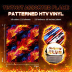 Tintnut Multicolored Flame Heat Transfer Vinyl, stretch washable, heat press & - Image 2