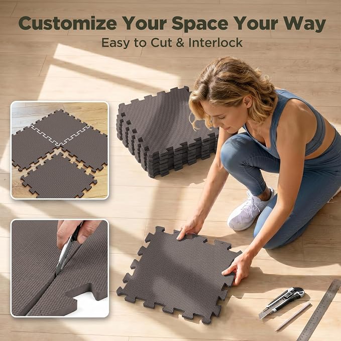 AIRHOP 18 PCS Gym Floor Mat, EVA Foam Puzzle Gym Mat, High-Density Interlocking - Image 6