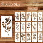 LLOUSSAK 24Pcs Flower Stencils for Painting, Leaf Stencil for Flower Leaf Crafts - Image 2