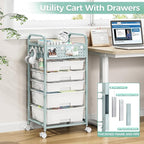 5 Drawer Rolling Storage Cart - Image 6