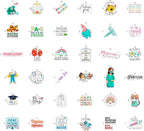 100Pcs Physician Assistant Stickers - Image 3