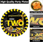 100 Pcs Construction Party Plates and Napkins Set Construction Truck Birthday - Image 3