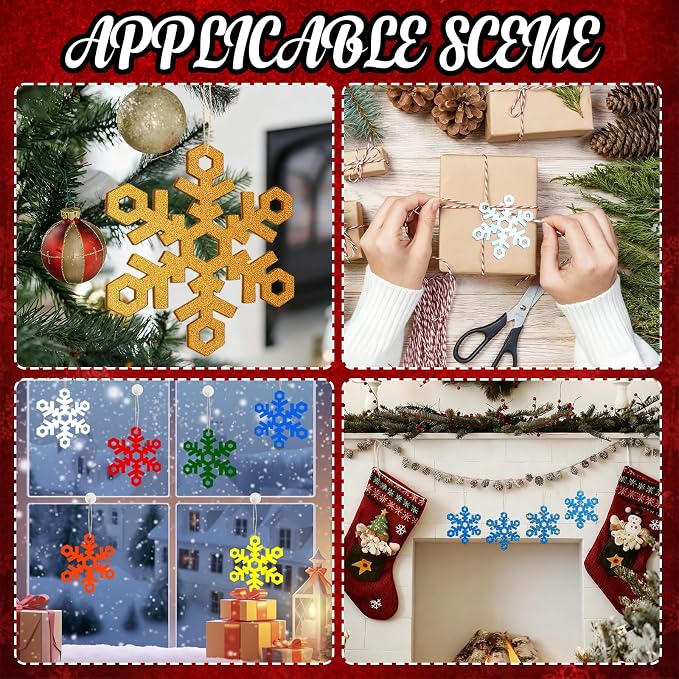 20Pcs Large Wooden Snowflake Unfinished Cutouts Christmas Ornaments DIY Craft - Image 4