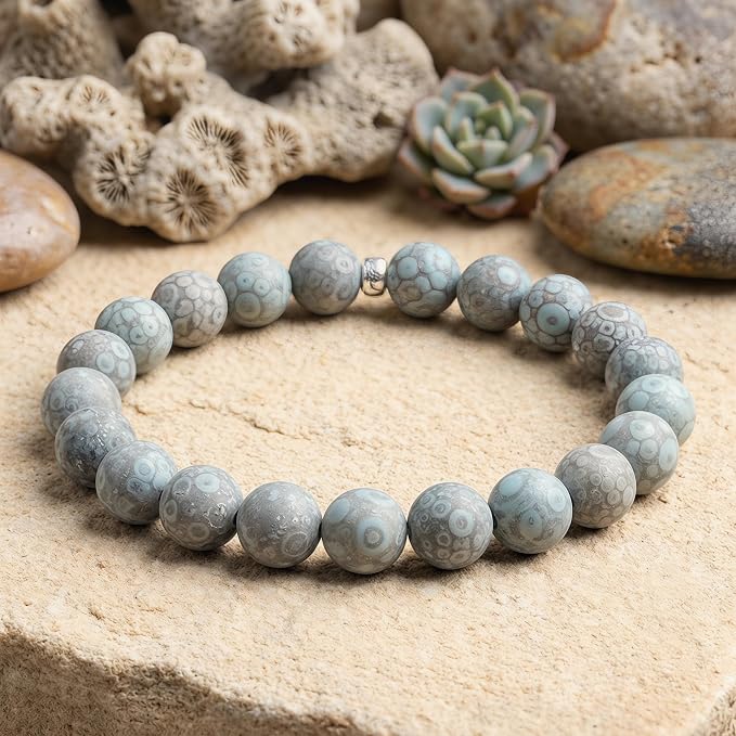 48pcs Natural Matte Cyan YuHua Gemstone Beads，8mm Frosted Round Loose Stone - Image 4