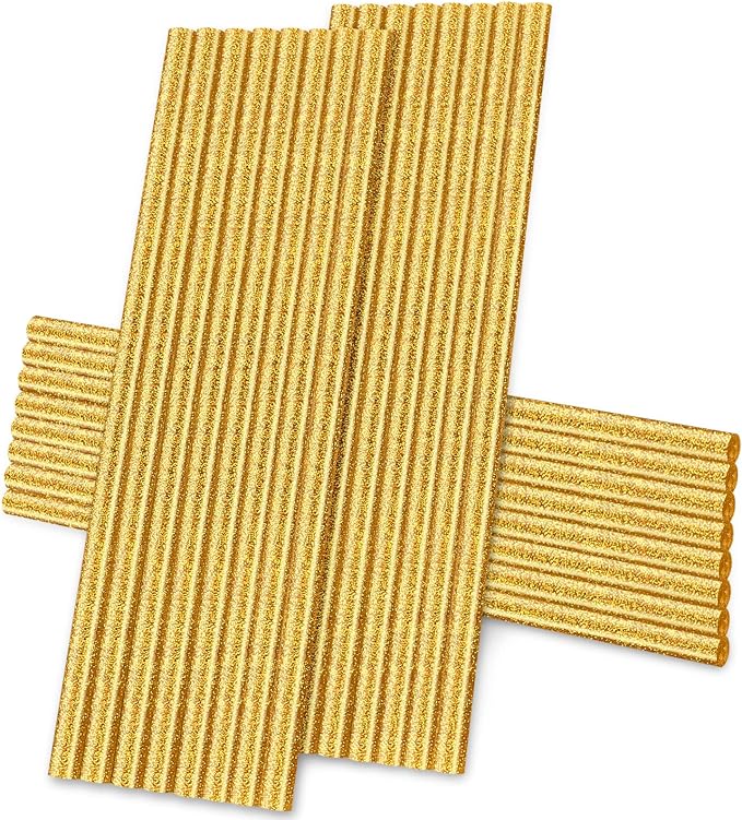 Manarty Glitter Gold Hot Glue Sticks, All Temperature Adhesive EVA Glue Sticks by Manarty