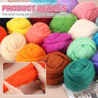 MECCANIXITY Wool Roving Yarn Soft Felting Wool 50g/1.76oz Pure Chunky Roving - Image 3