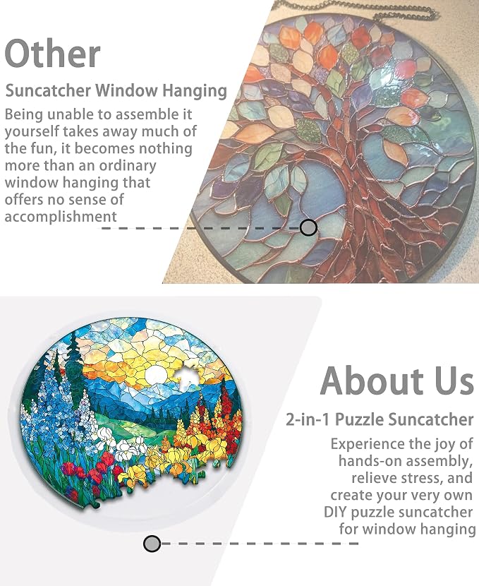 Acrylic Puzzle Suncatcher, Sunrise Sea Flowers Sun Catcher - Image 5