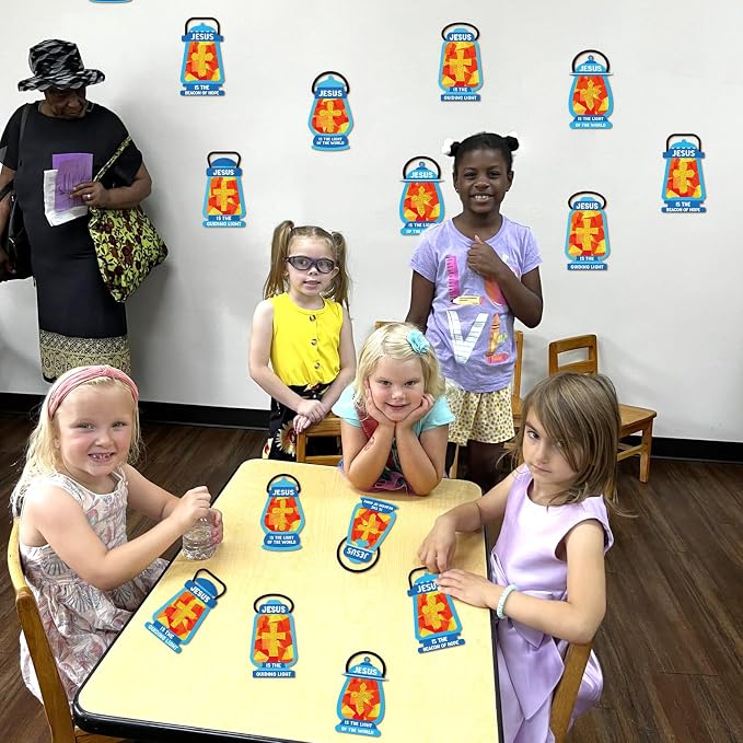 40PCS Sunday School VBS Crafts Bulk: Paper Oil-Lamp Nativity Suncatchers - Image 3