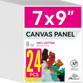 PHOENIX Painting Canvas Panels 7x9 Inch, 24 Bulk Pack - 8 Oz Triple Primed 100% by PHOENIX