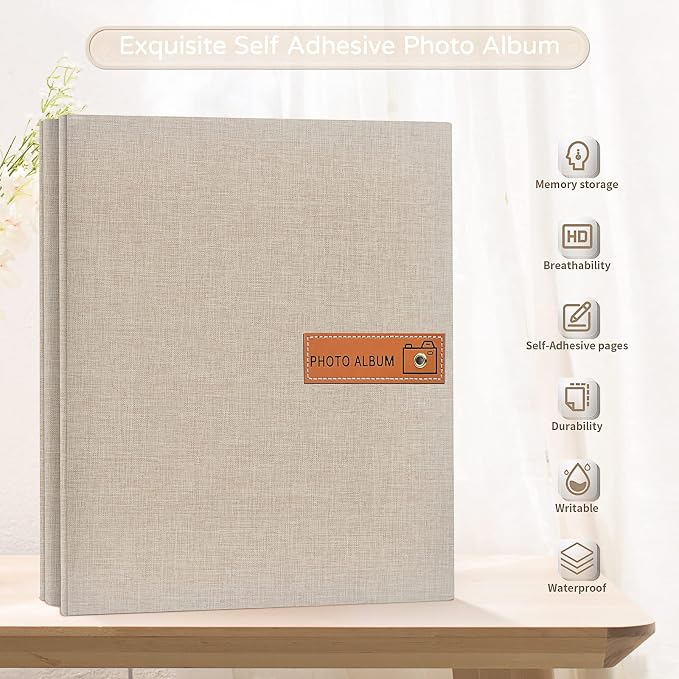 Popotop Large Photo Album Self Adhesive 4x6 5x7 8x10 Scrapbook Album DIY - Image 2