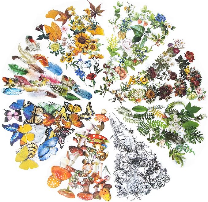 Imeepa 480Pcs Nature Stickers 8 Series Theme Scrapbooking Stickers | Plants by Imeepa