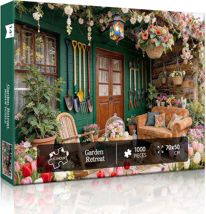 Garden Retreat Puzzles for Adults 1000 Pieces, Challenging Jigsaw Puzzles for - Image 4