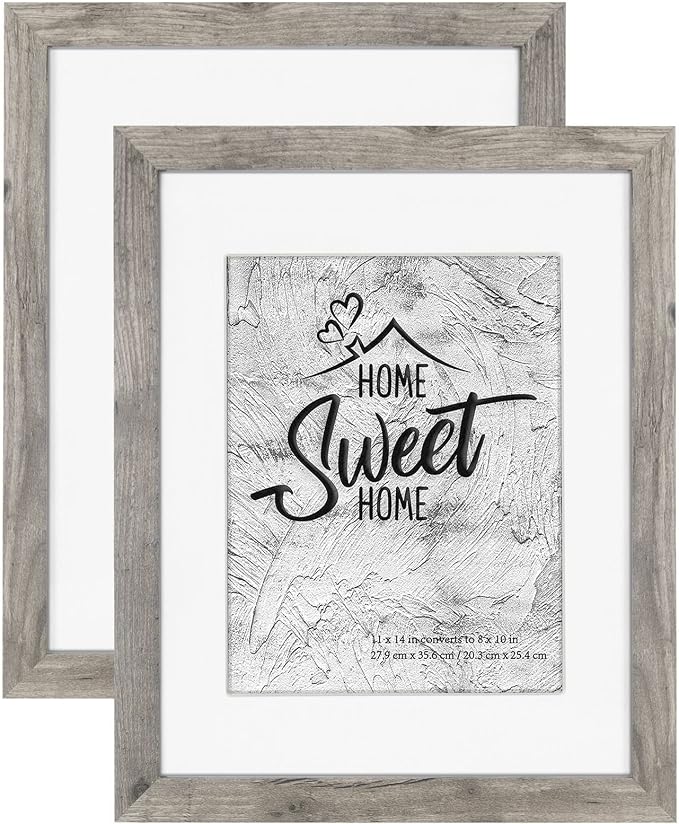 Califortree Grey Wooden 11x14 Picture Frame Set of 2 by Califortree