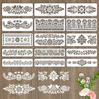 INFUNLY 15Pcs Floral Lace Painting Stencil by INFUNLY
