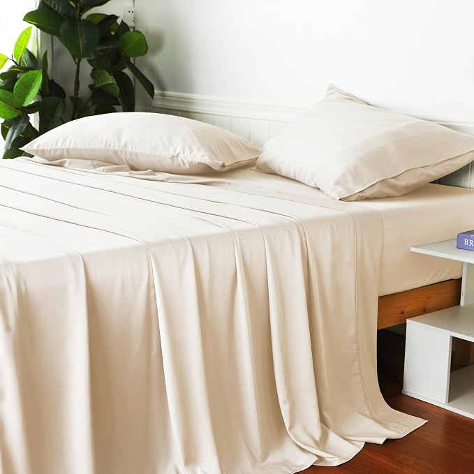 Bamboo Viscose Flat Sheets Only, 400 Thread Count Sateen Weave Cal King Size - Image 7
