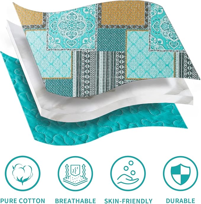 BEDIFANY Cotton Queen Size Quilt, Lightweight Bedspread Queen Size, Quilted - Image 7
