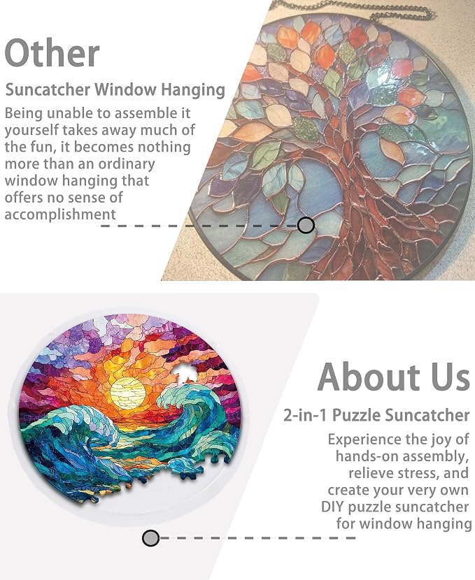 Acrylic Puzzle Suncatcher, Lunar Waves Sun Catcher - Image 5