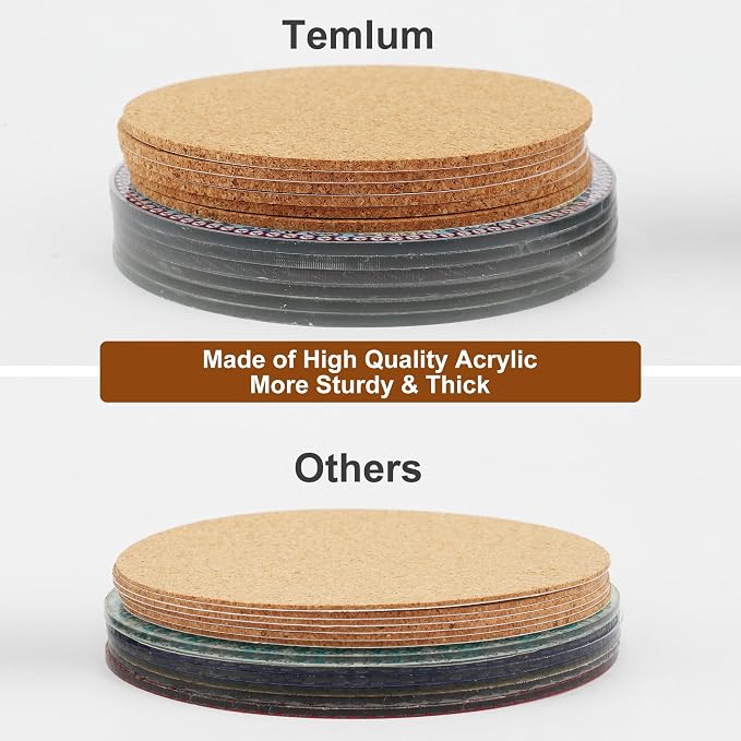 Temlum 6 Pcs Diamond Painting Coasters - Image 4